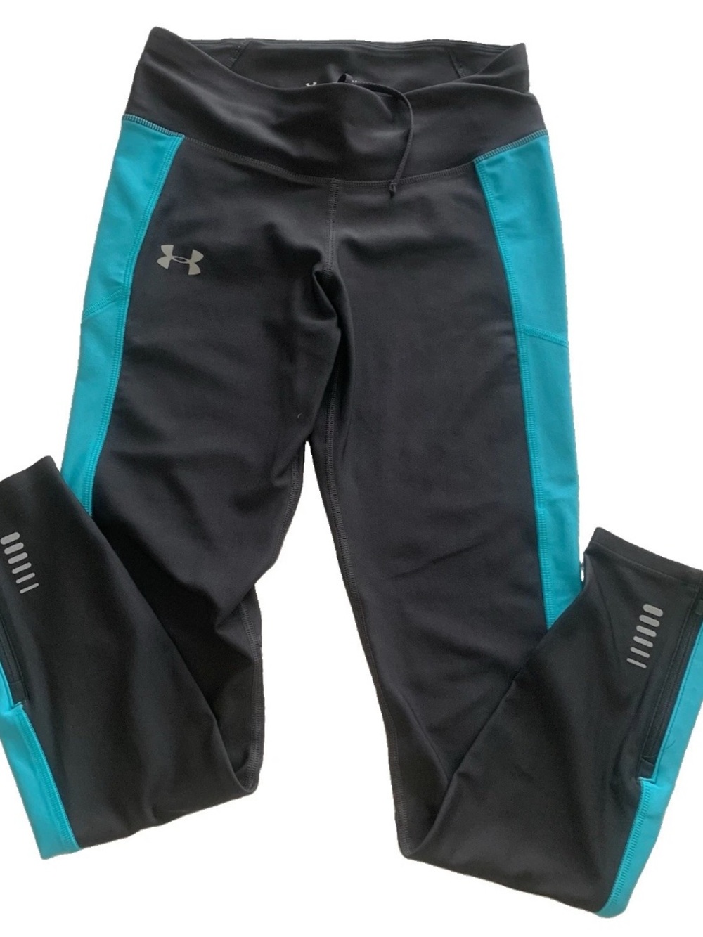 Under Armour HeatGear Compression Moisture-Wick Zip Pocket Athletic Leggings~M
